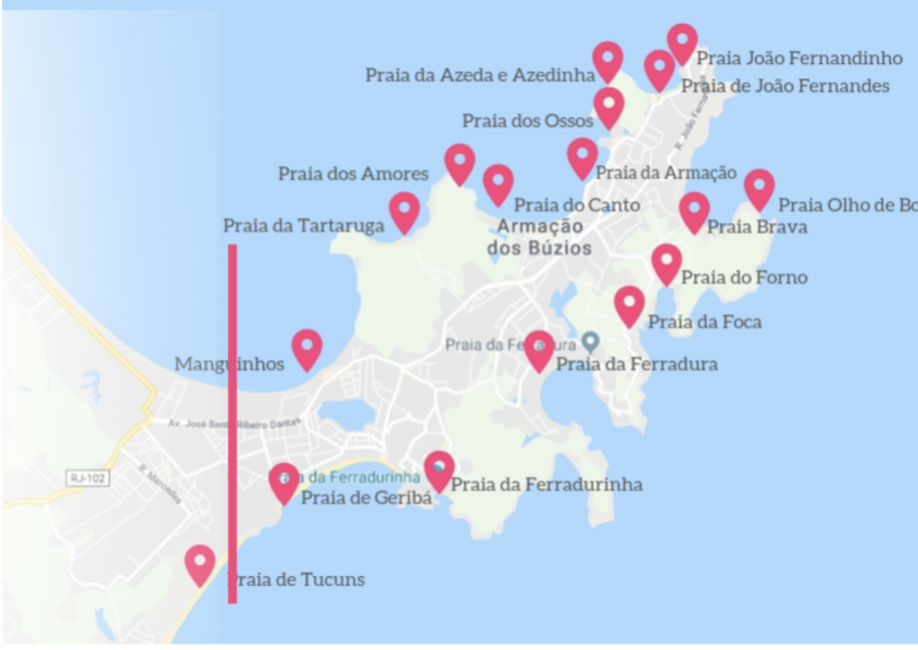 Da linha para a direita são os bairros mais indicados